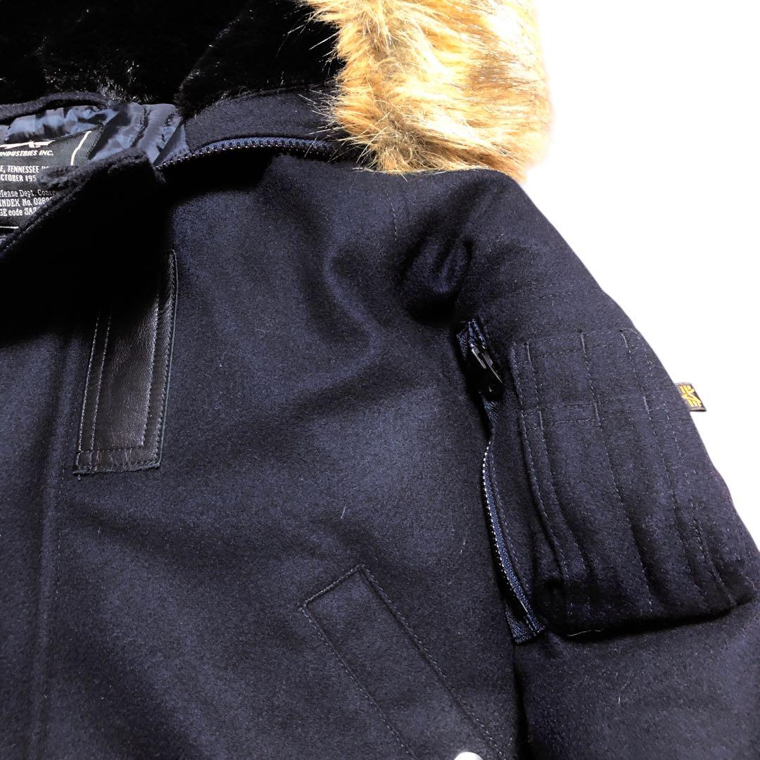 アルファ　ファー付きn2b ジャケット ネイビー