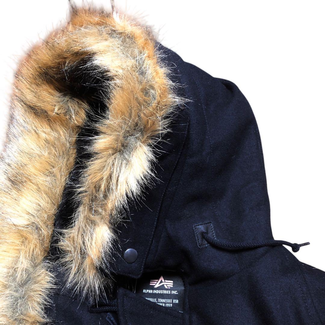 アルファ　ファー付きn2b ジャケット ネイビー