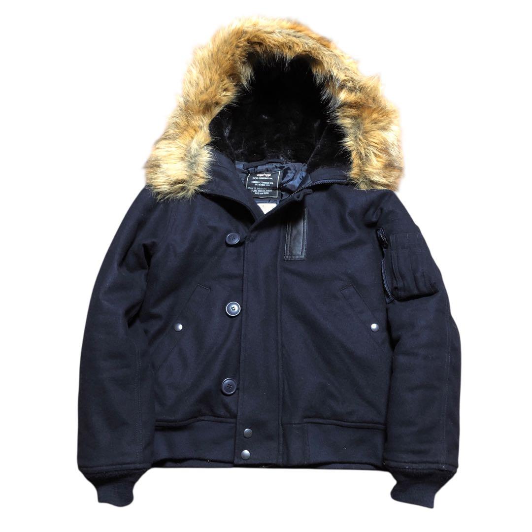 アルファ　ファー付きn2b ジャケット ネイビー
