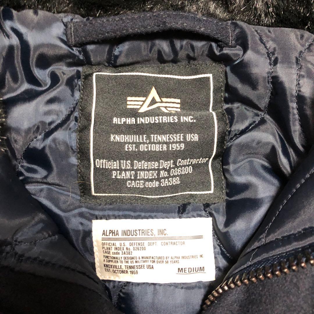 アルファ　ファー付きn2b ジャケット ネイビー