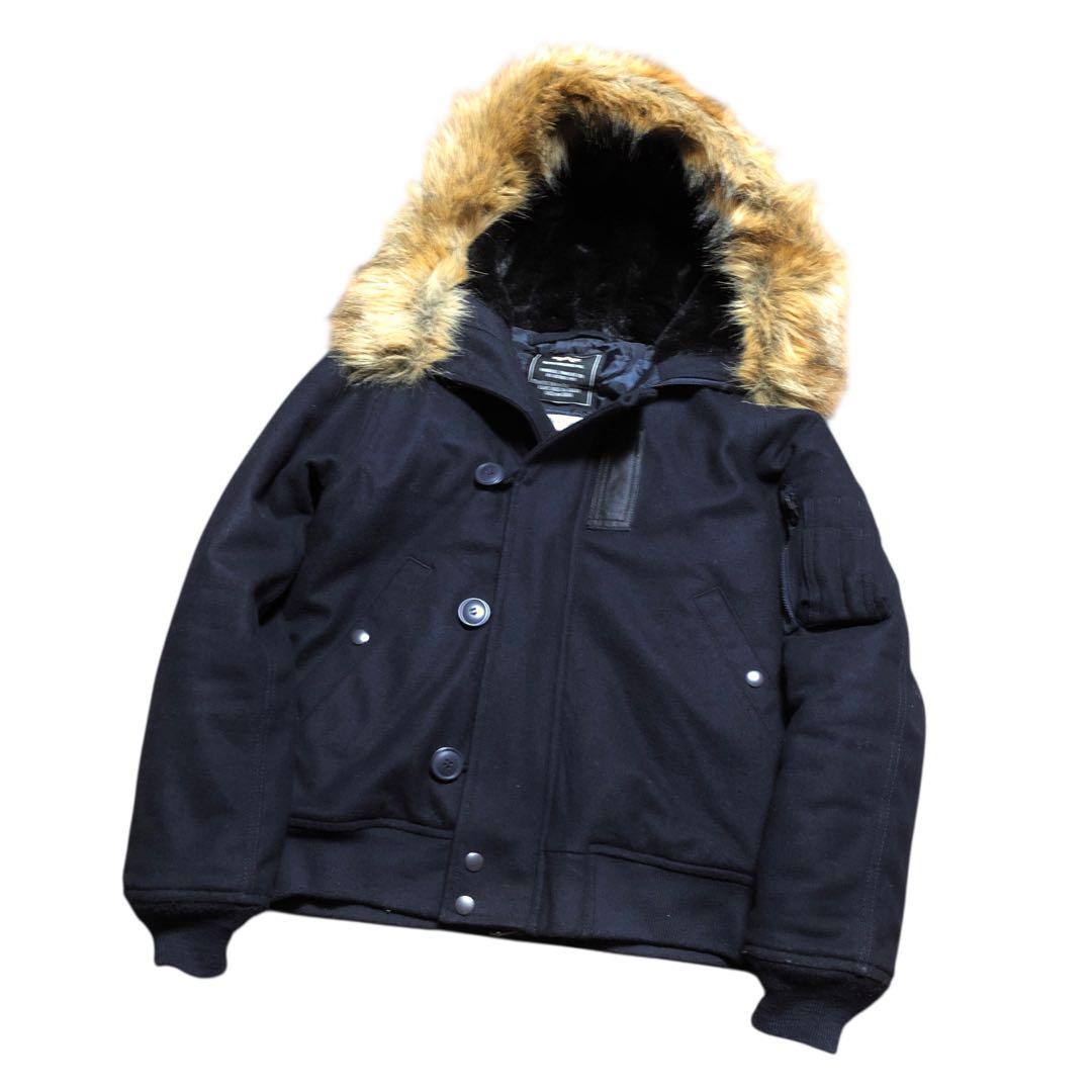 アルファ　ファー付きn2b ジャケット ネイビー