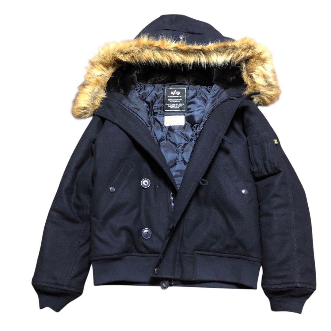 アルファ　ファー付きn2b ジャケット ネイビー