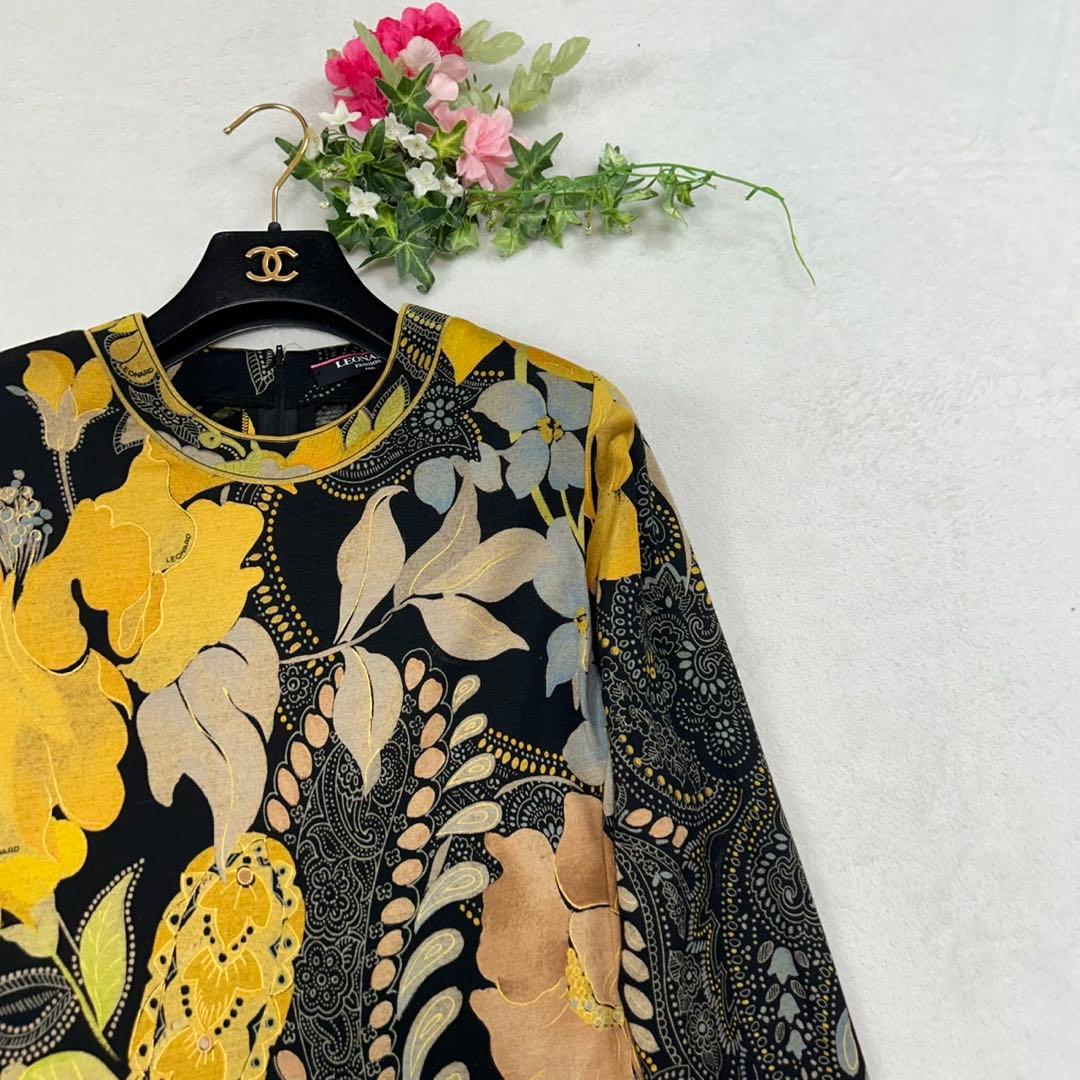 K426 新品未使用 M レオナール ウール×シルク カットソー レディース