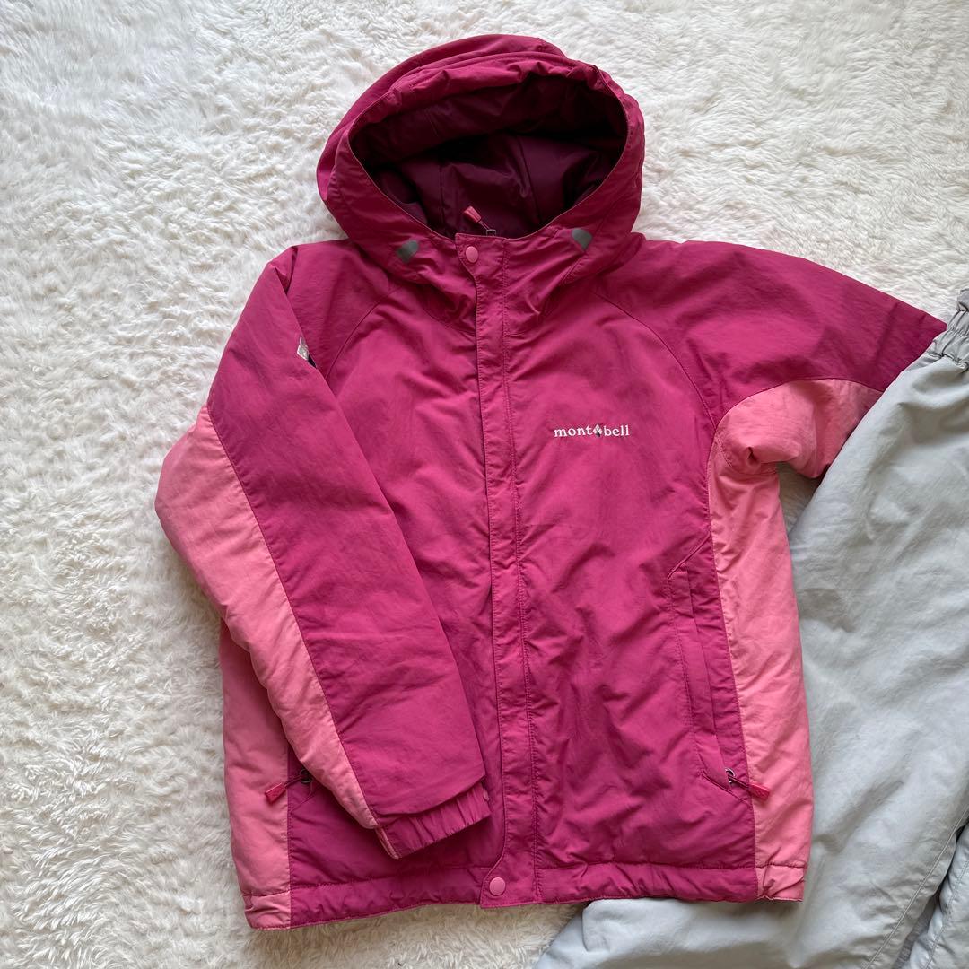mont-bell 子ども用スキーウェア 上下セット　ピンク/グレー　140㎝
