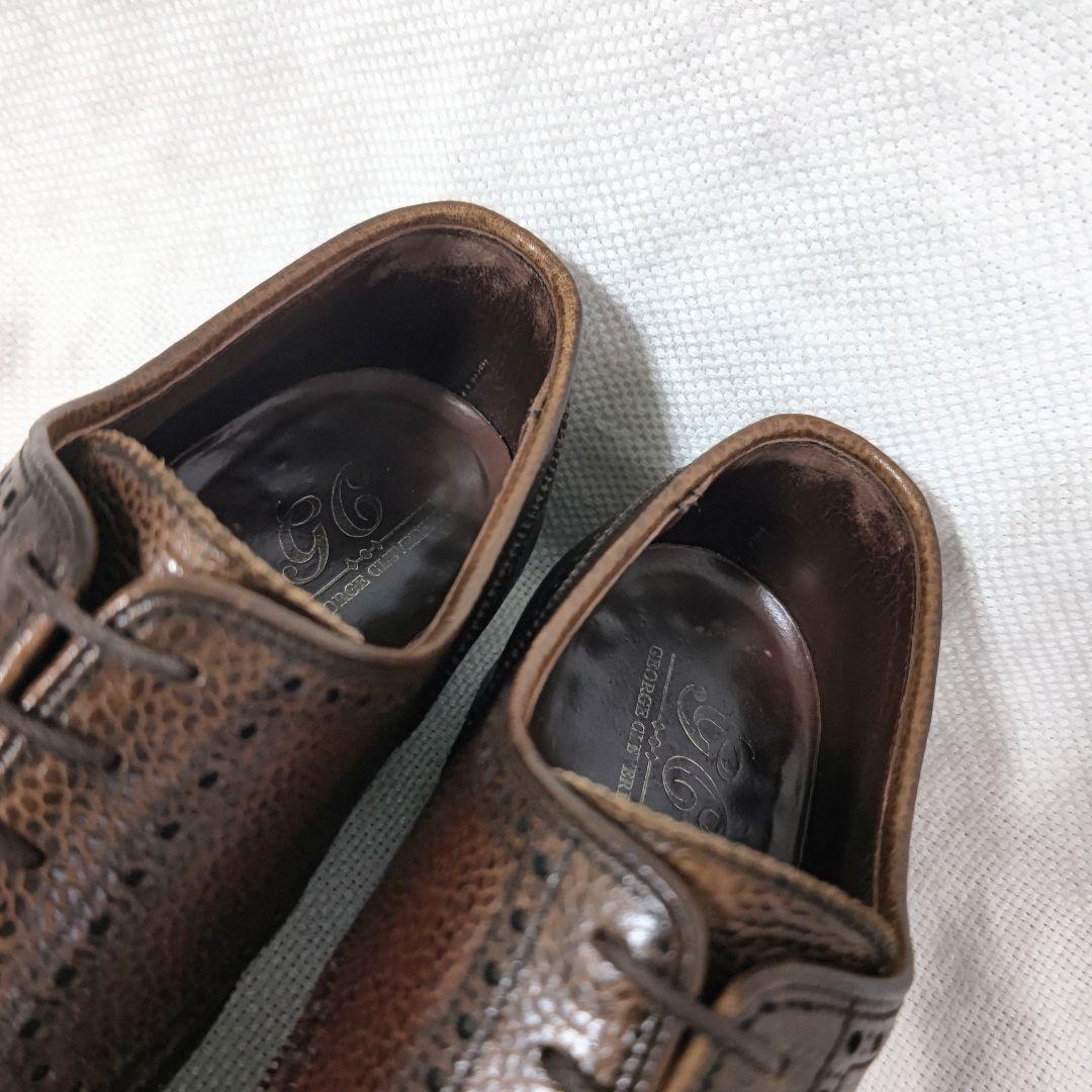 ジョージクレバリーe Cleverleyレザードレスビジネスシューズ茶