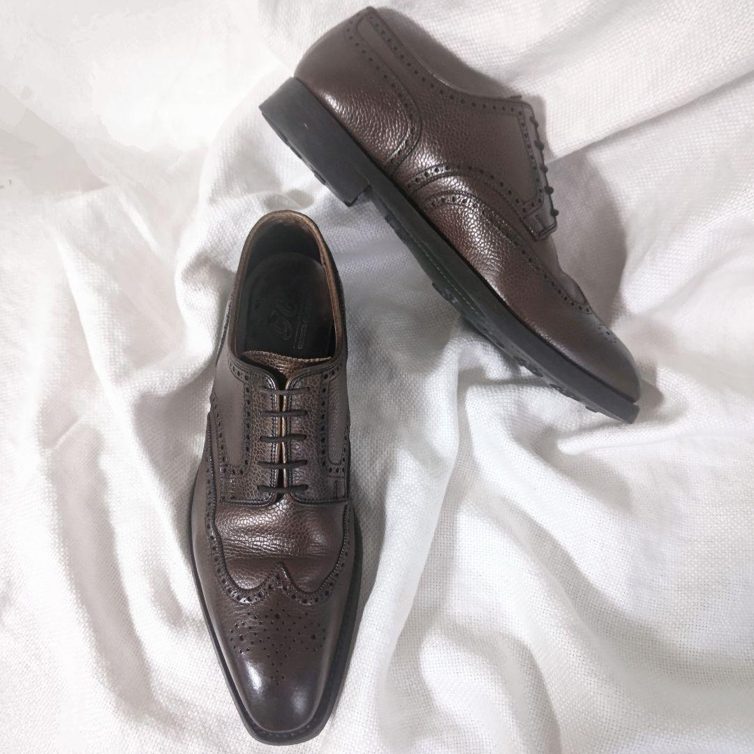 ジョージクレバリーe Cleverleyレザードレスビジネスシューズ茶