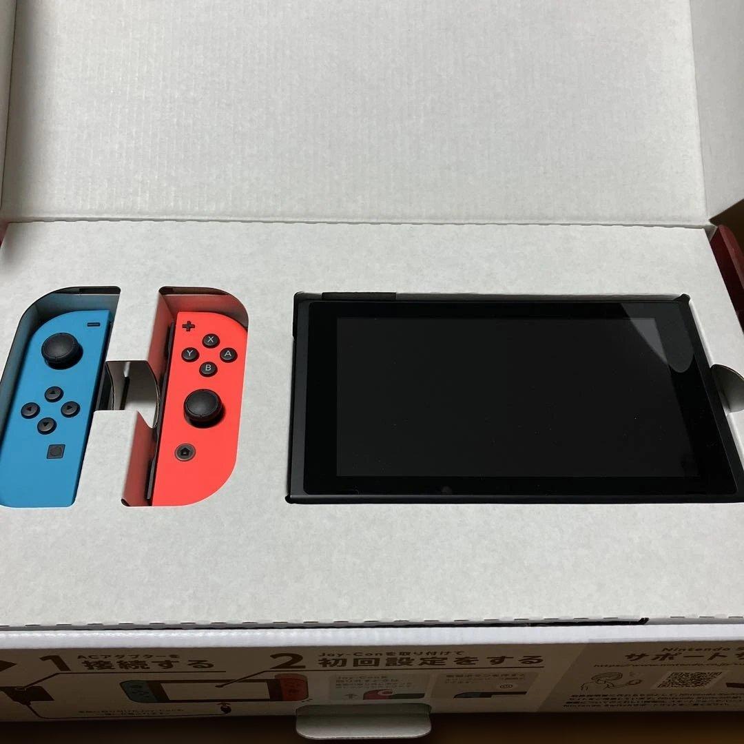 【美品】　Nintendo Switch 本体 青/赤 ジョイコン付き　強化版