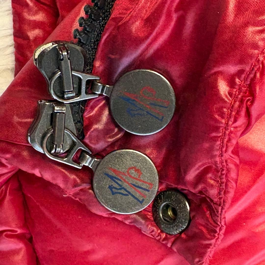 モンクレール ダウン ベスト TIB 光沢 ダブルジップ LAMPO レッド