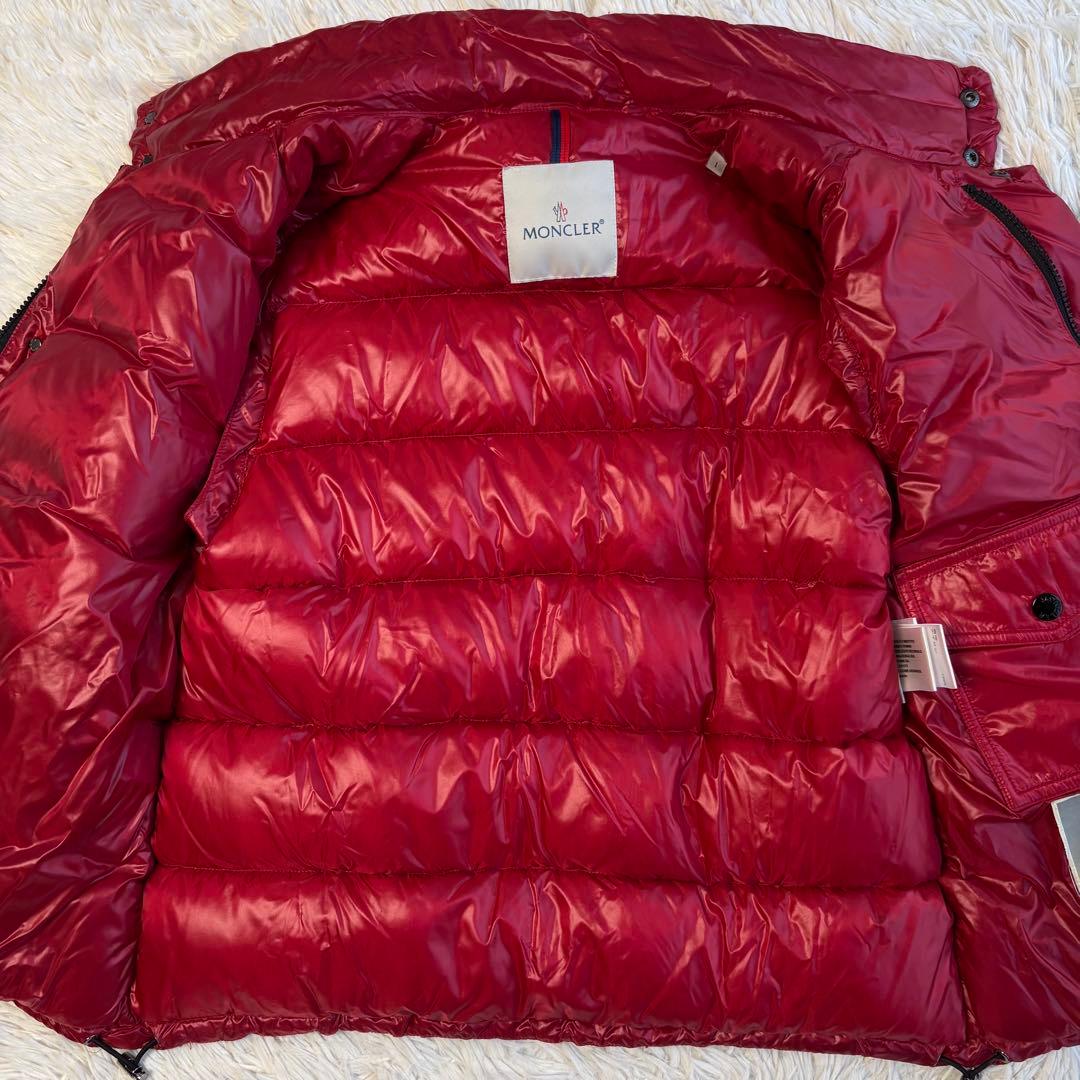 モンクレール ダウン ベスト TIB 光沢 ダブルジップ LAMPO レッド