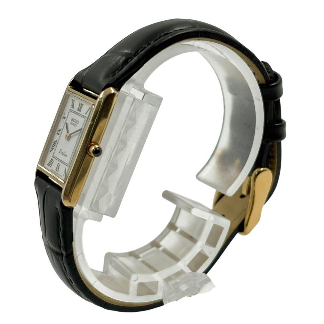 希少 セイコー エクセリーヌ 腕時計 スクエア ローマ文字盤 ゴールド 白文字盤