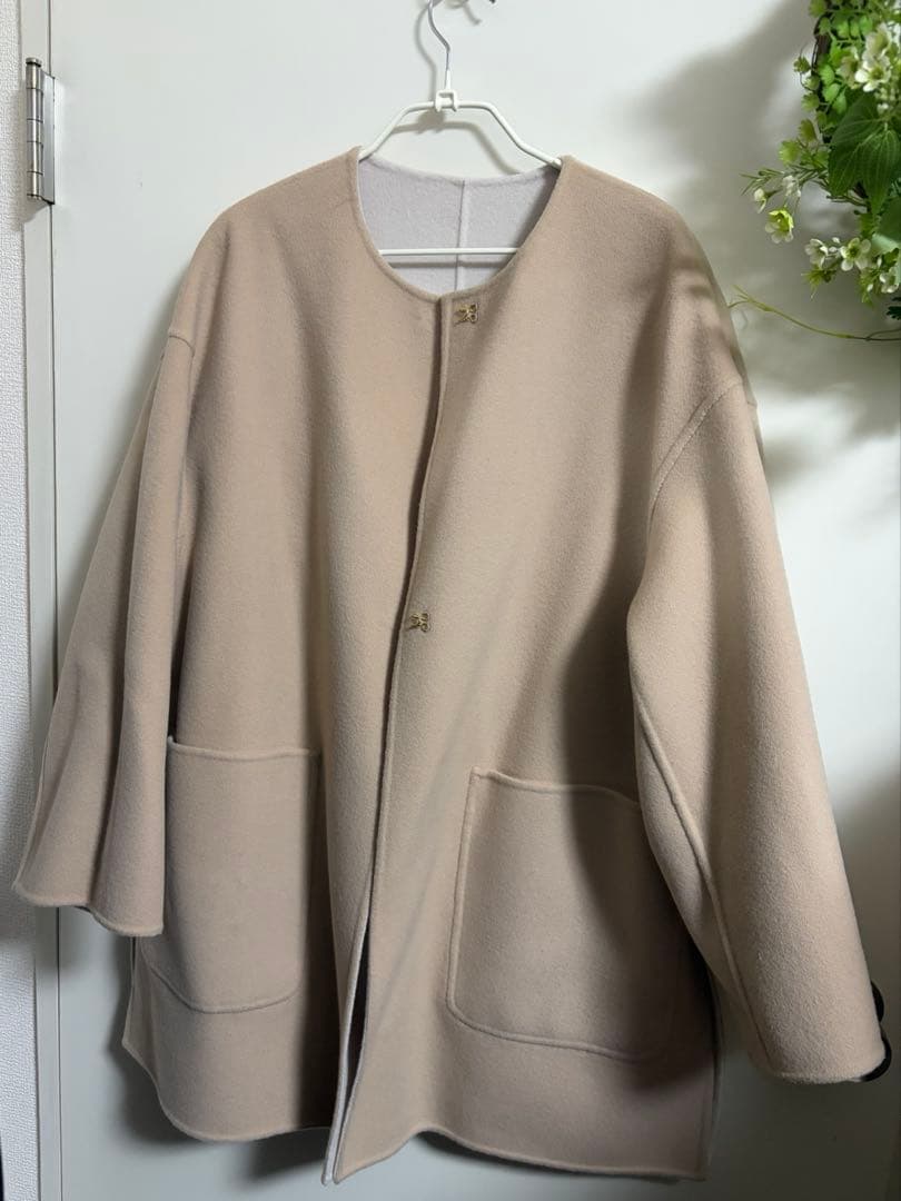 2/14まで　United Arrows バイカラー リバーミドルコート 36