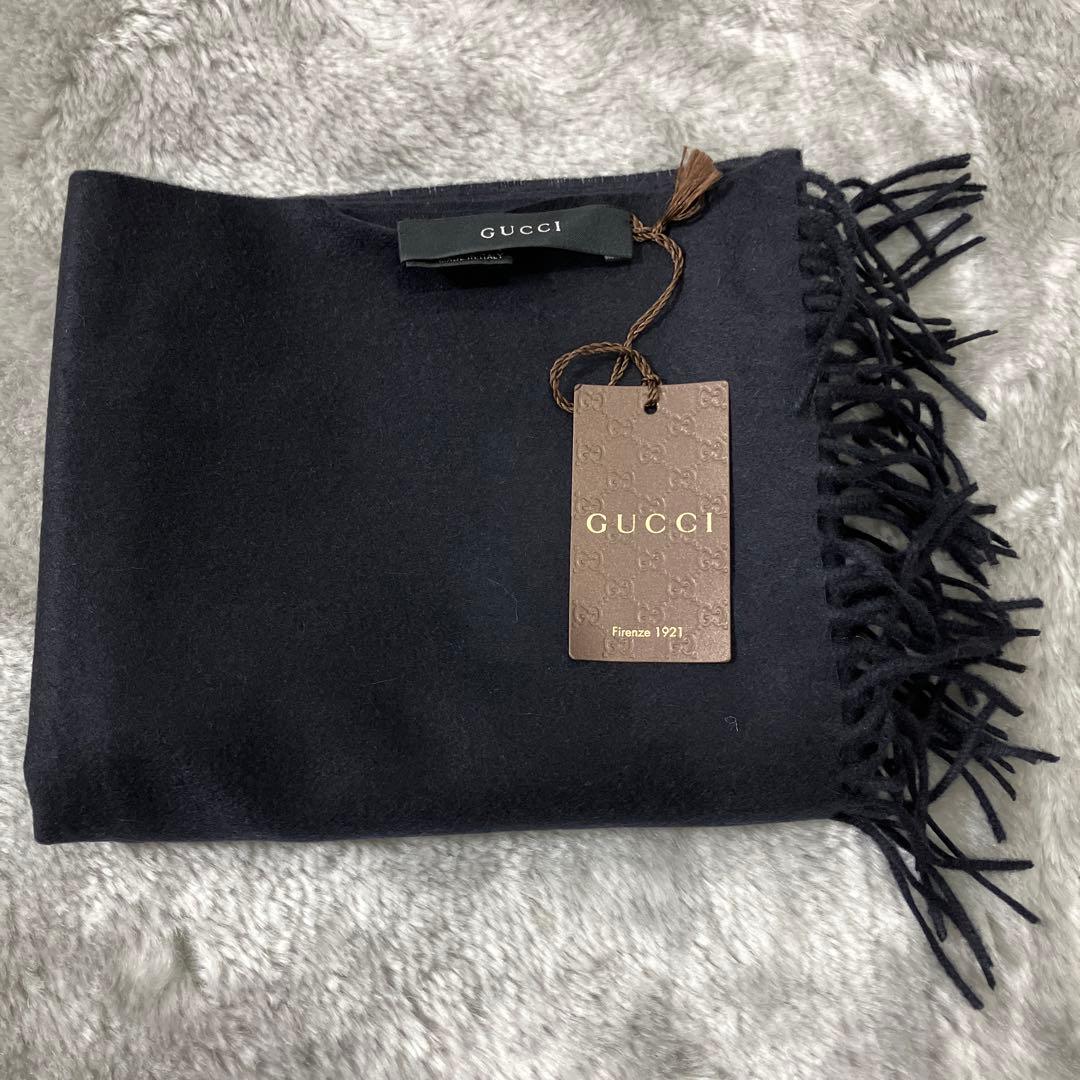 新品未使用 GUCCI グッチ 100% カシミアマフラー イタリア製 タグ付き