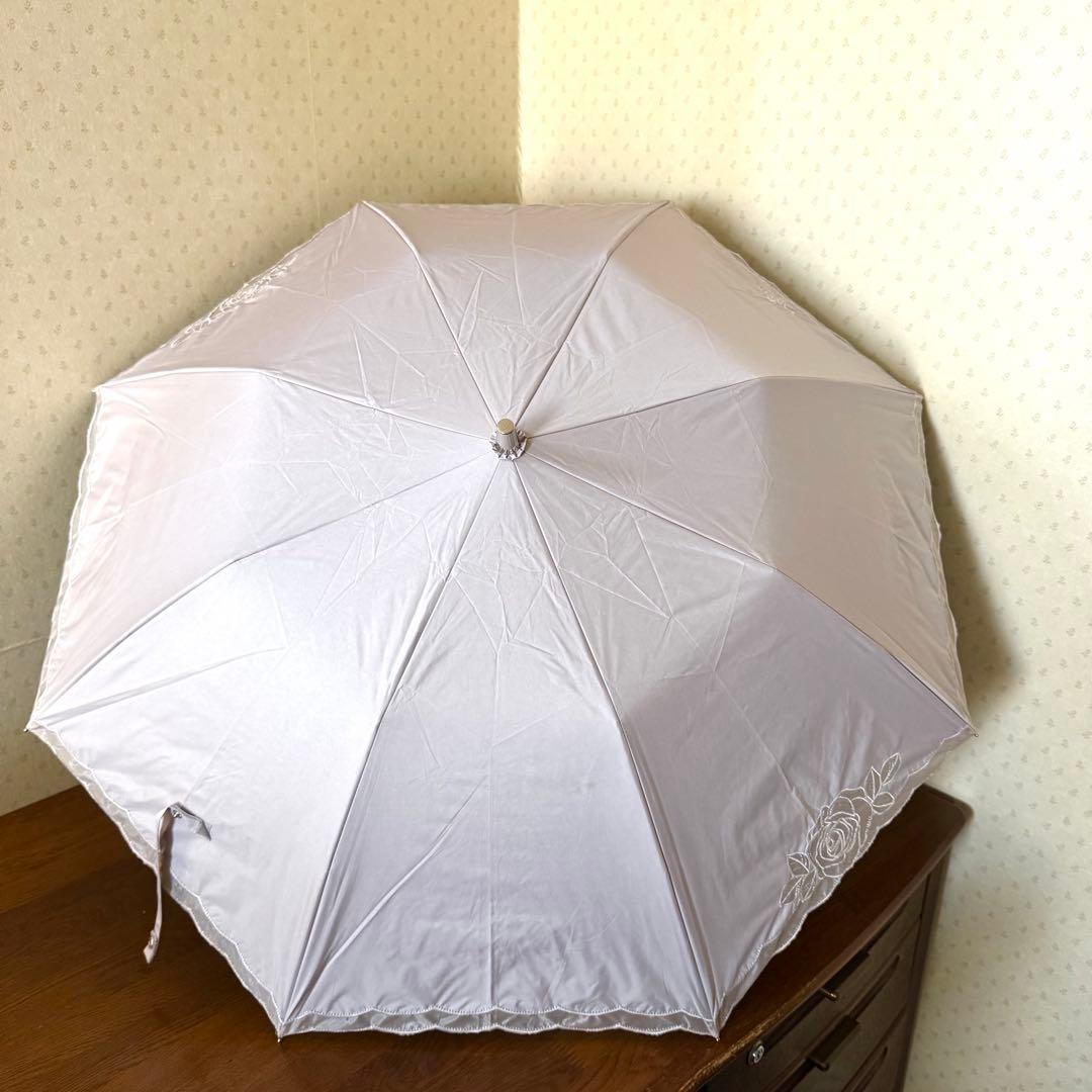 ★新品★ランバンコレクション　晴雨兼用　日傘　楽折　１級遮光　遮熱　軽量　バラ