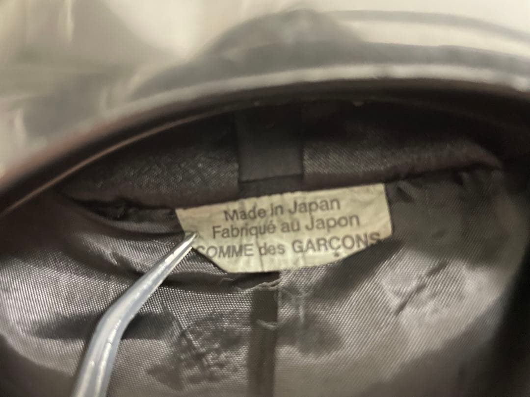 BLACK コムデギャルソン ポリ縮 ハトメチェスターコート XSサイ