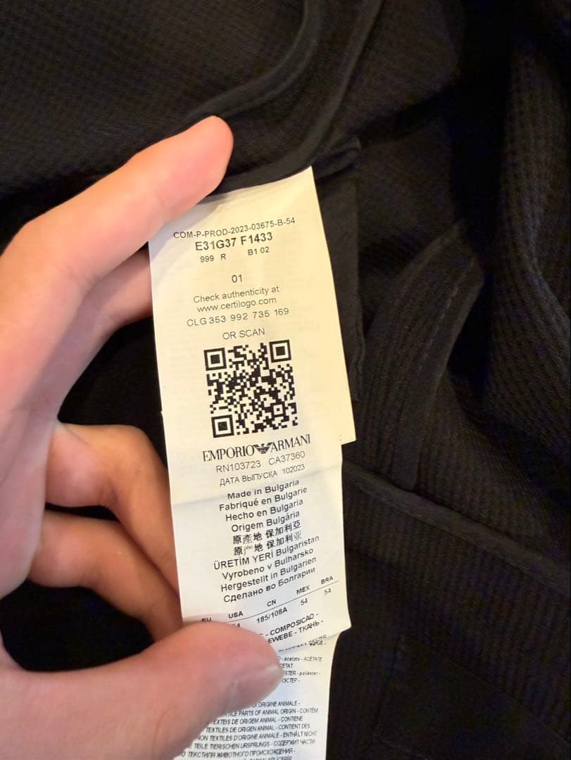 エンポリオアルマーニ　シングルブレストジャケット　ブラック　54