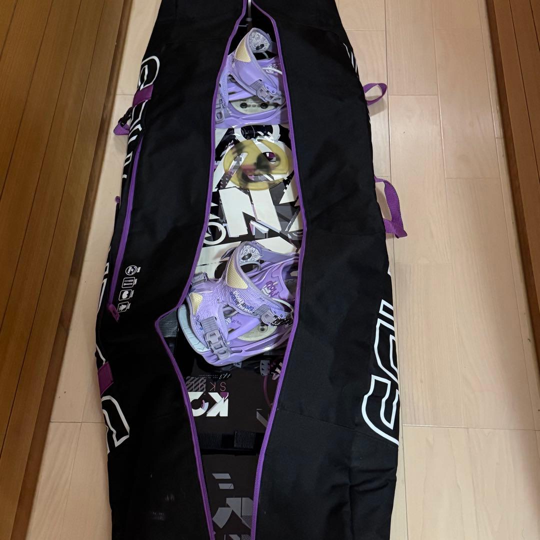 143cm K2 スノーボード 黒 紫 バッグ付き初心者女性レディース格安セット