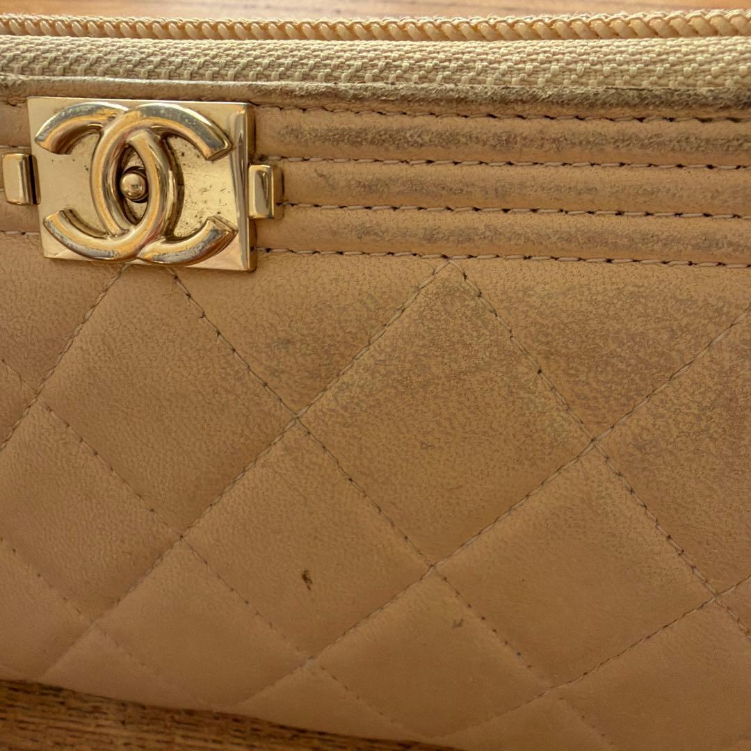 CHANEL BOYCHAHEL マトラッセロングウォレット ラムスキン 長財布