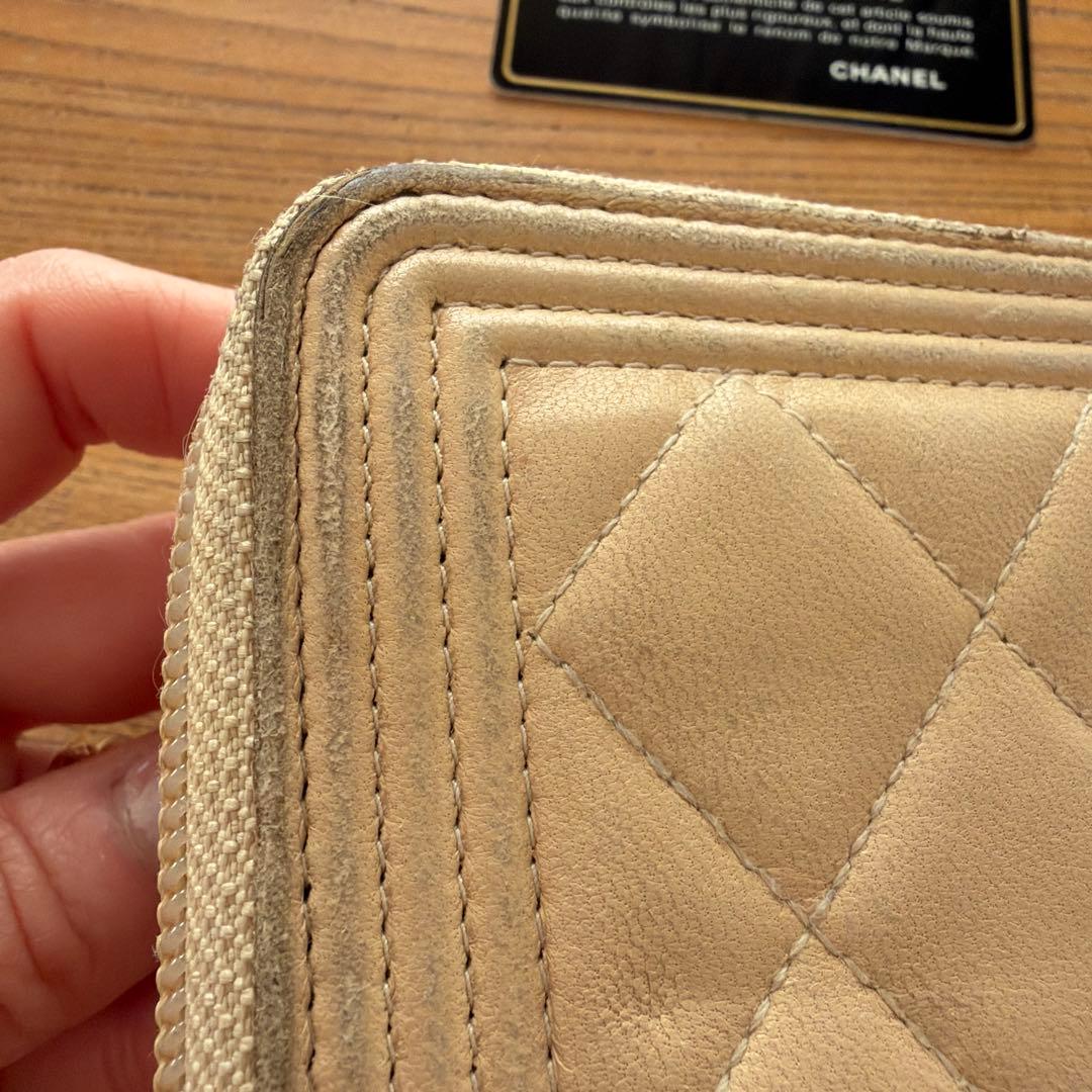 CHANEL BOYCHAHEL マトラッセロングウォレット ラムスキン 長財布