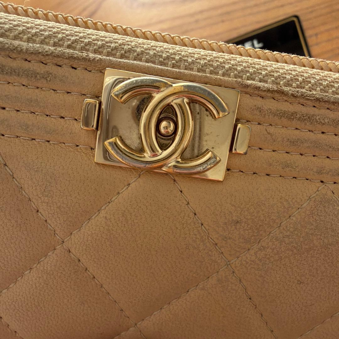 CHANEL BOYCHAHEL マトラッセロングウォレット ラムスキン 長財布
