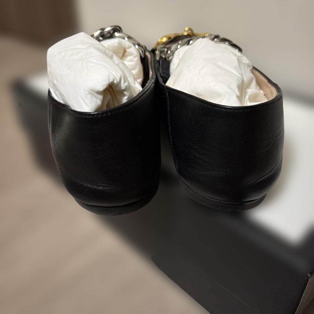 ペコ様交渉済【GUCCI】ブラック ホースビット チェーンポインテッドトゥ