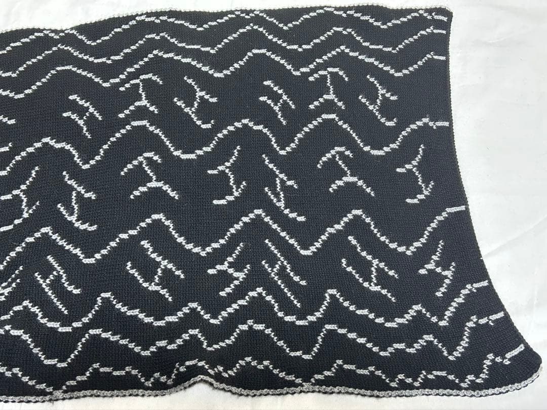 HEREMES100%カシミアブラックグレーリバーシブルマフラーニット帽セット