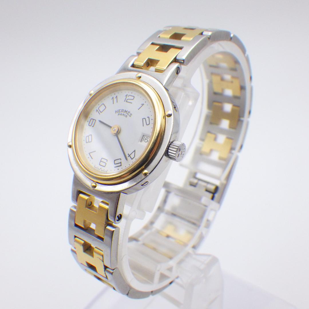 稼働 エルメス クリッパー レディース クォーツ腕時計 ホワイト文字盤