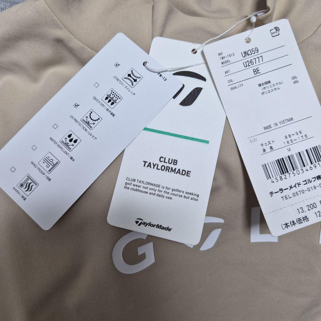 TaylorMade ゴルフ長袖シャツ モックネック UN359 ベージュ
