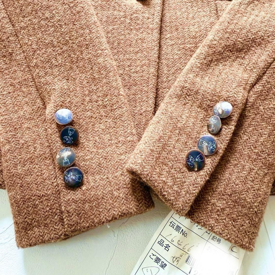 ラルフローレン　ウールテーラードジャケット　ヘリンボーン　キツネボタン　総裏地