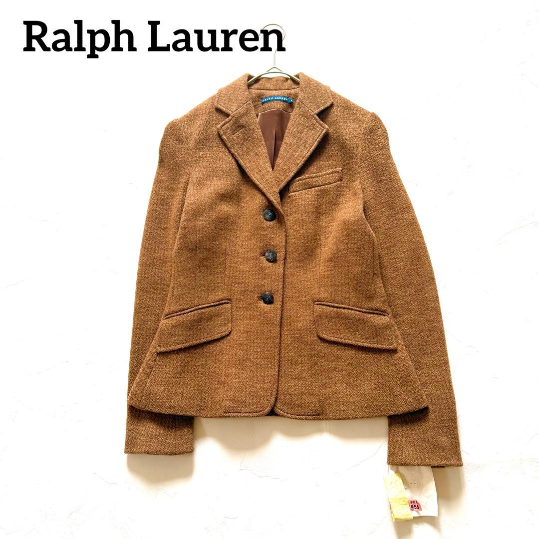 ラルフローレン　ウールテーラードジャケット　ヘリンボーン　キツネボタン　総裏地