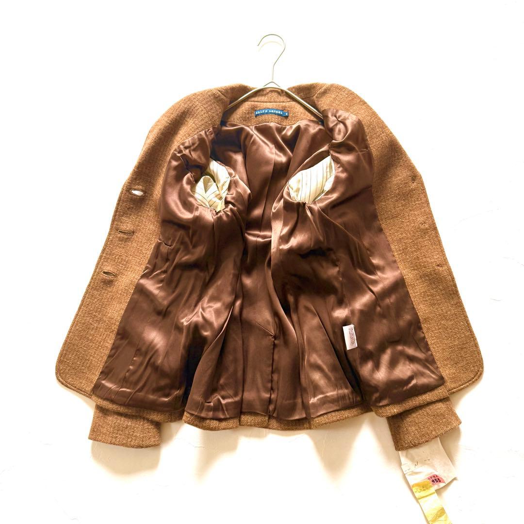 ラルフローレン　ウールテーラードジャケット　ヘリンボーン　キツネボタン　総裏地