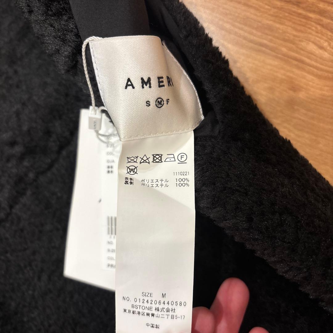 トップス AMERI FABRIC BLOCKING LONG BOA VEST