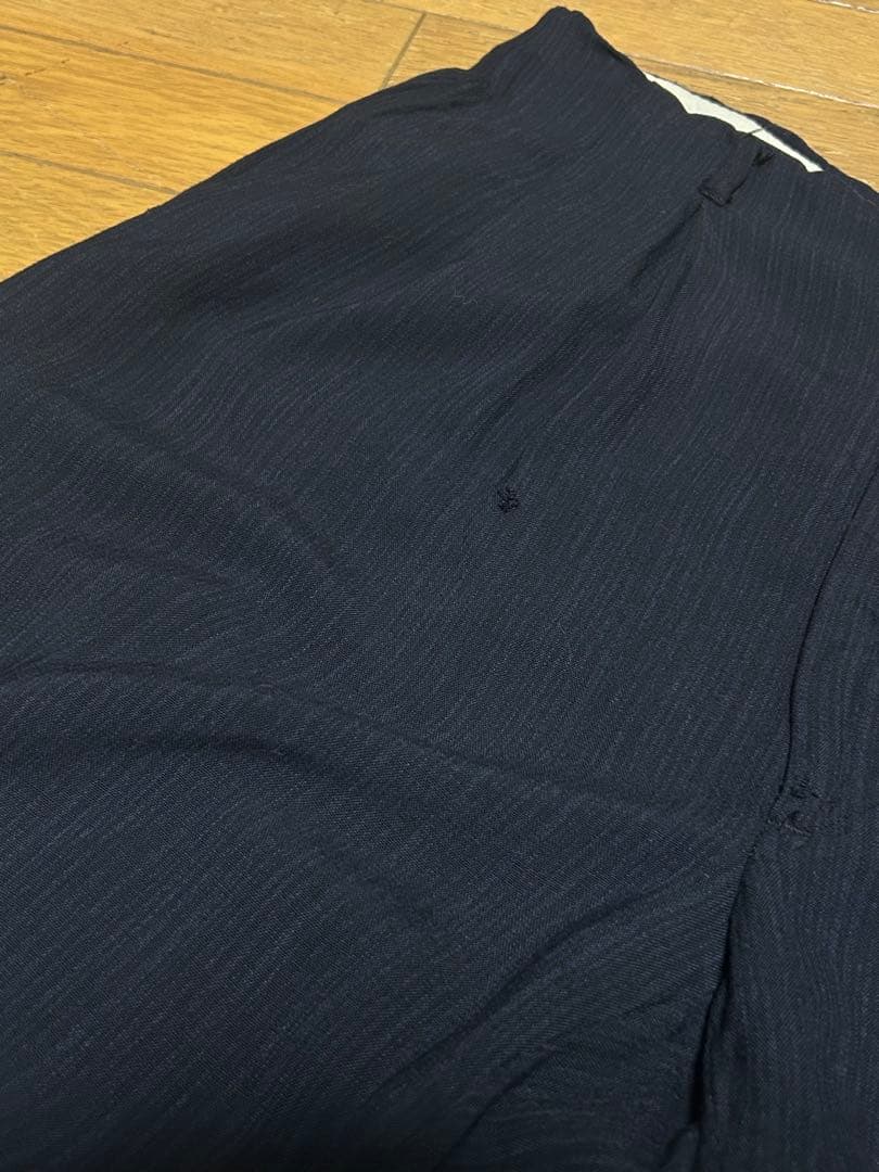 パンツ 50s Black rayon slacks. Blue stripe.