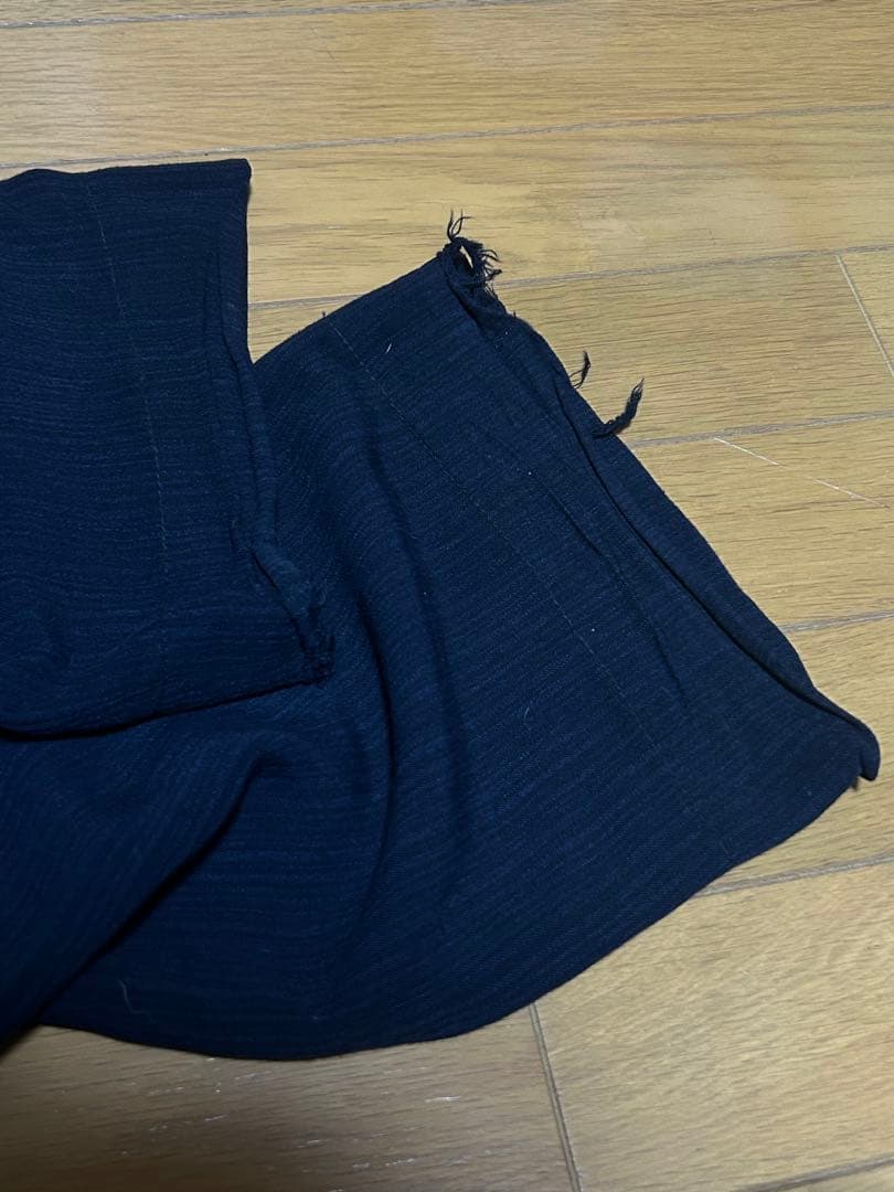 パンツ 50s Black rayon slacks. Blue stripe.