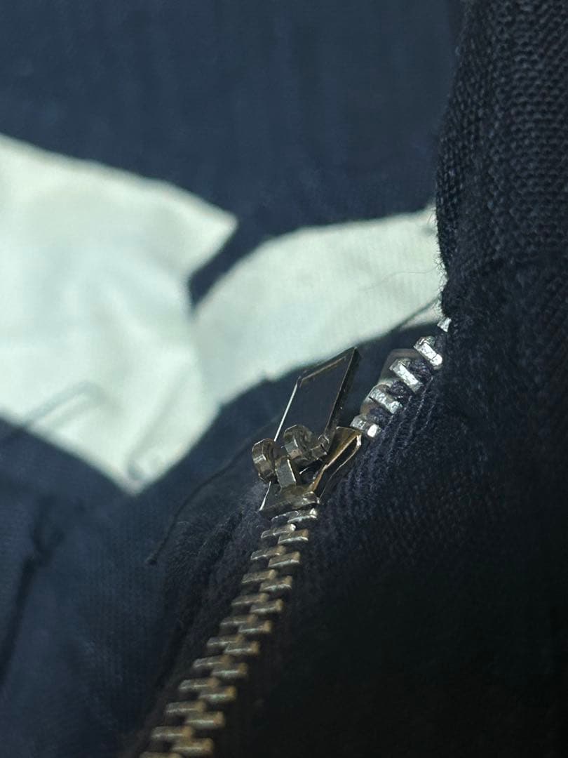 パンツ 50s Black rayon slacks. Blue stripe.