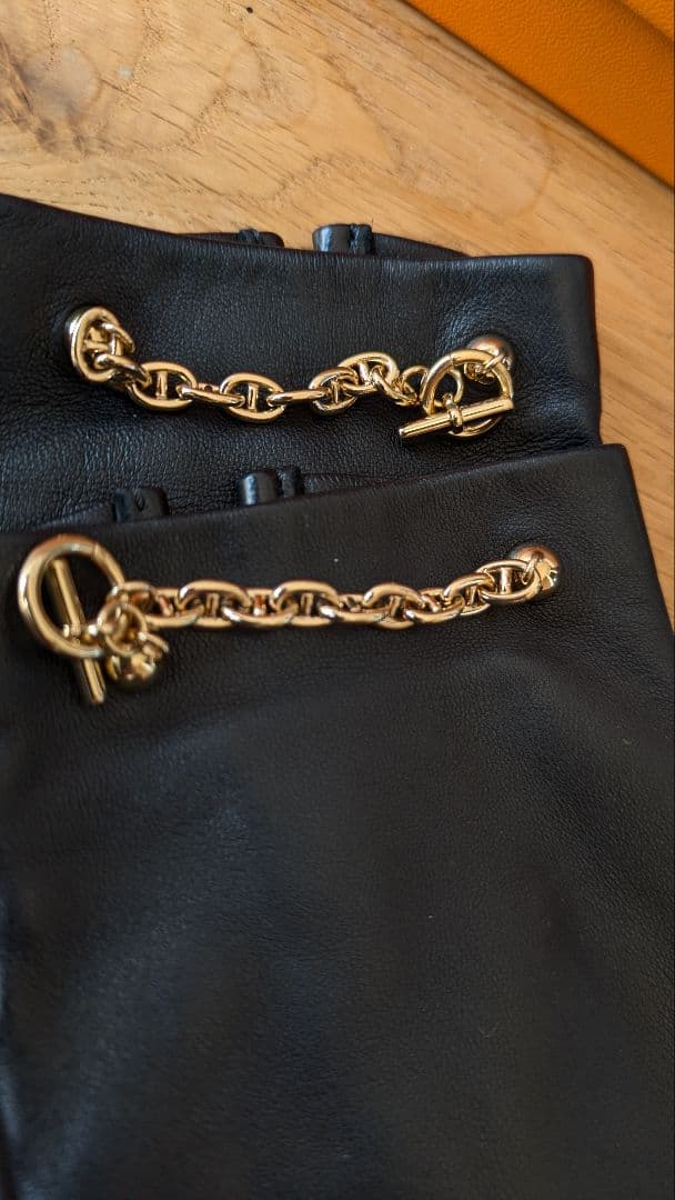 国内正規 エルメス Hermes 手袋 ポニーグローブ シェーヌダンクル