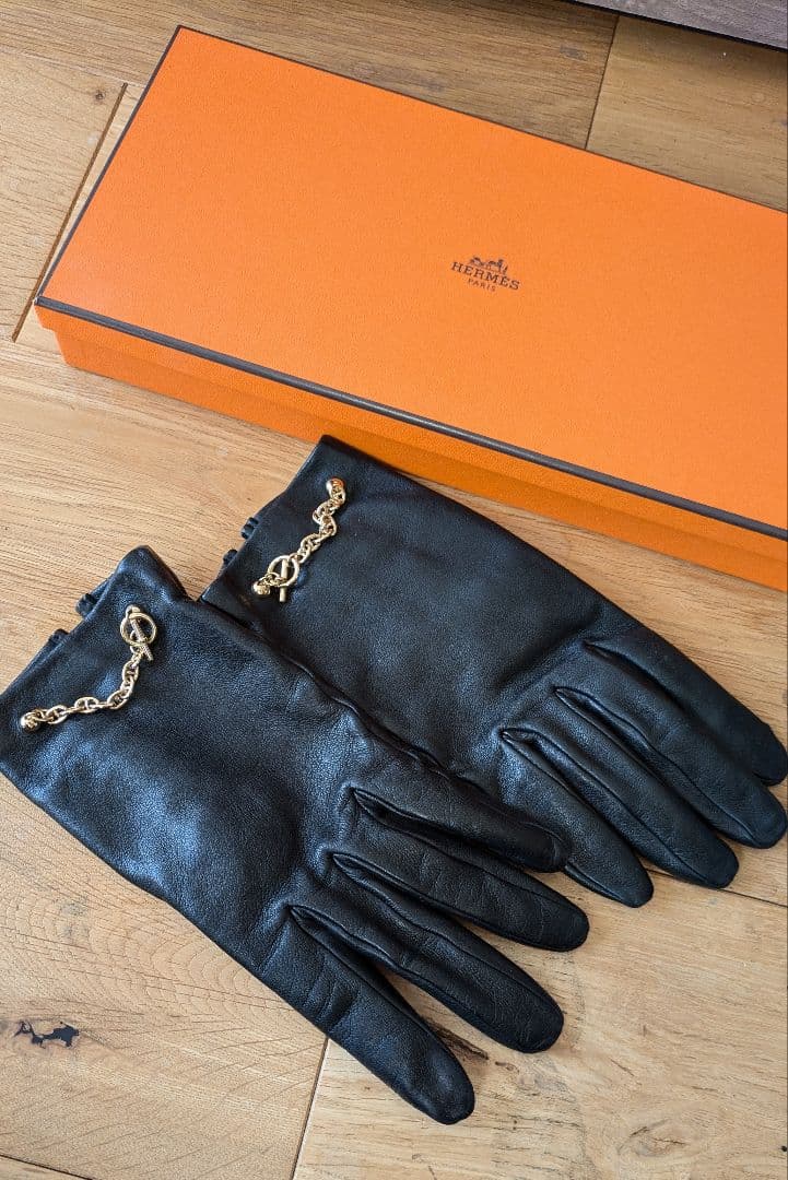 国内正規 エルメス Hermes 手袋 ポニーグローブ シェーヌダンクル