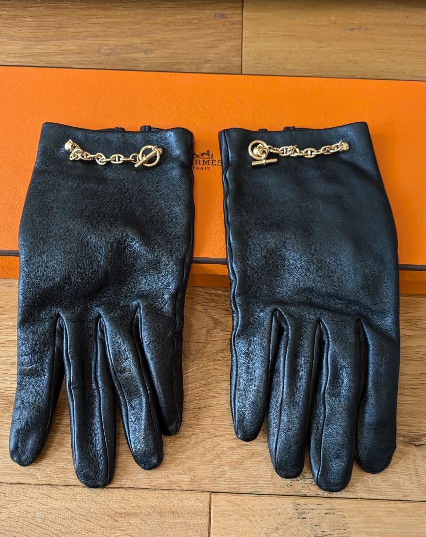 国内正規 エルメス Hermes 手袋 ポニーグローブ シェーヌダンクル