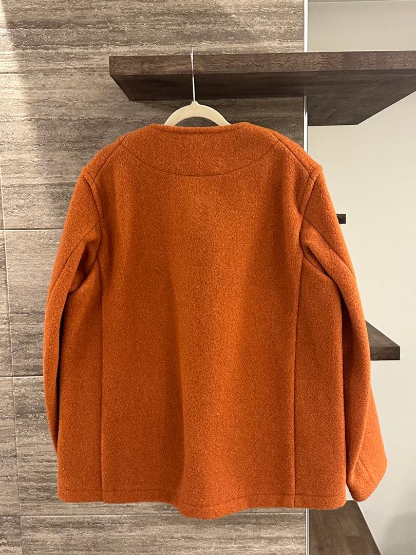 DANTON ウールノーカラーコート オレンジ