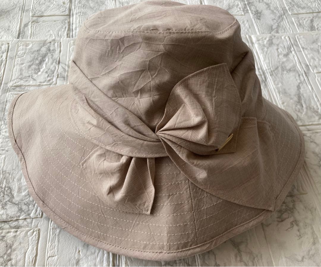 ビシェリ⭐︎リボンクロッシェエアリータイプ薄コットン⭐︎モカベージュ100%完全遮光