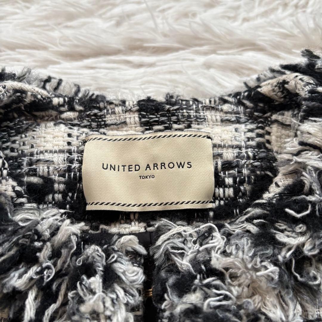 美品✨ユナイテッドアローズ　チェック ツイード ベスト　チドリ　金ボタン　36