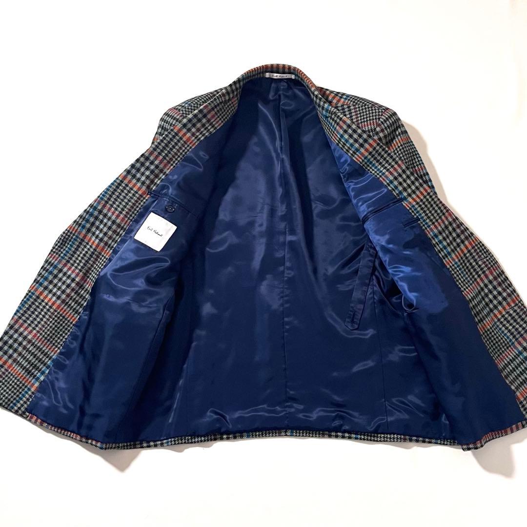 【美品】カールヘルム　テーラードジャケット　チェック柄　秋冬ツイード　金ボタン