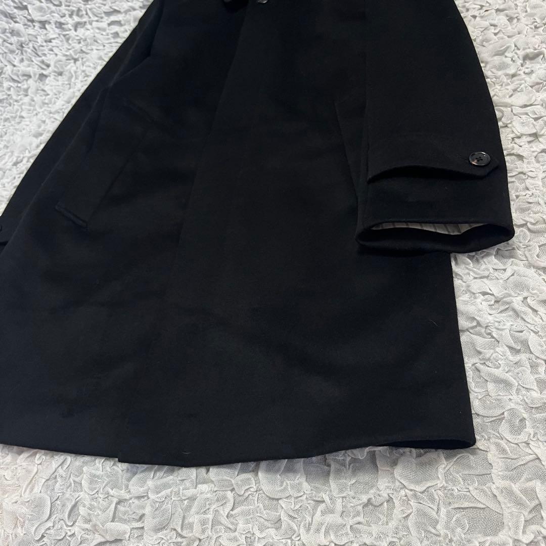 美品【五大陸】 ブラック 高品質 ウール コート Mサイズ ウールマーク 黒