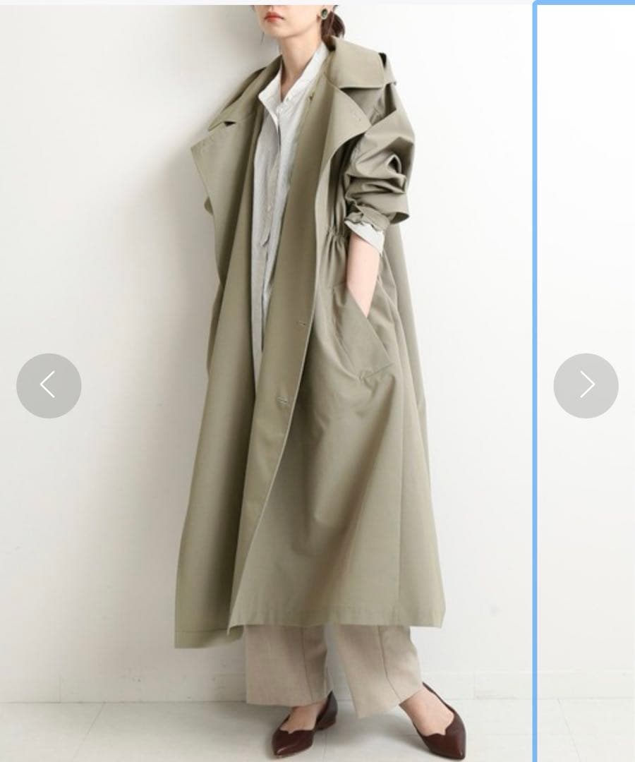 IENA 別注VACHEMENTスプリングトレンチコート オリーブ