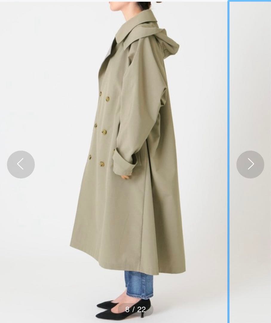 IENA 別注VACHEMENTスプリングトレンチコート オリーブ