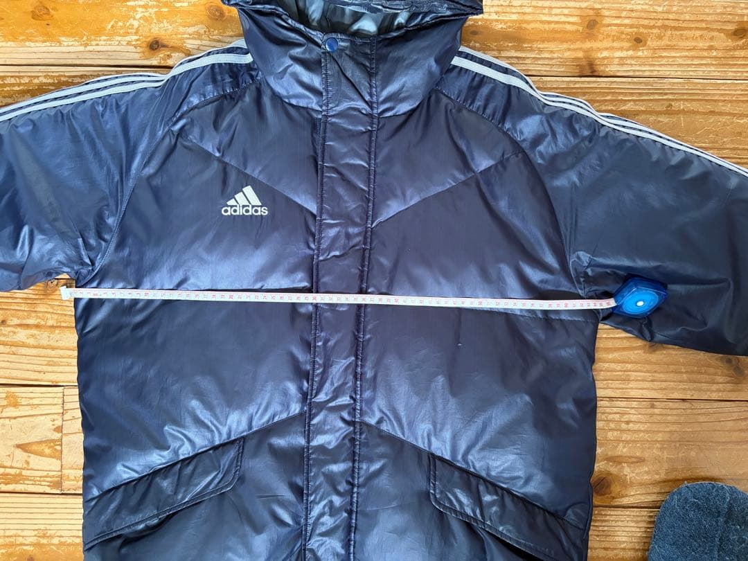 アディダス ベンチコート ロング M ネイビー フェザー45% 防寒