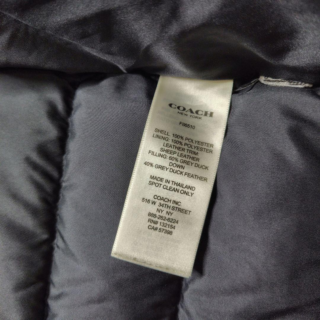 美品　コーチ　ダウンベスト　バイカラー　切り替え　ラムレザー　F86510