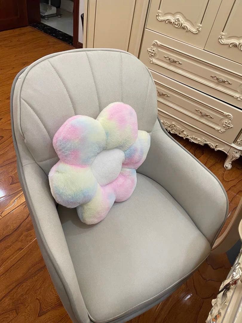 2脚セット　ダイニングチェア　回転イス　白とグレー