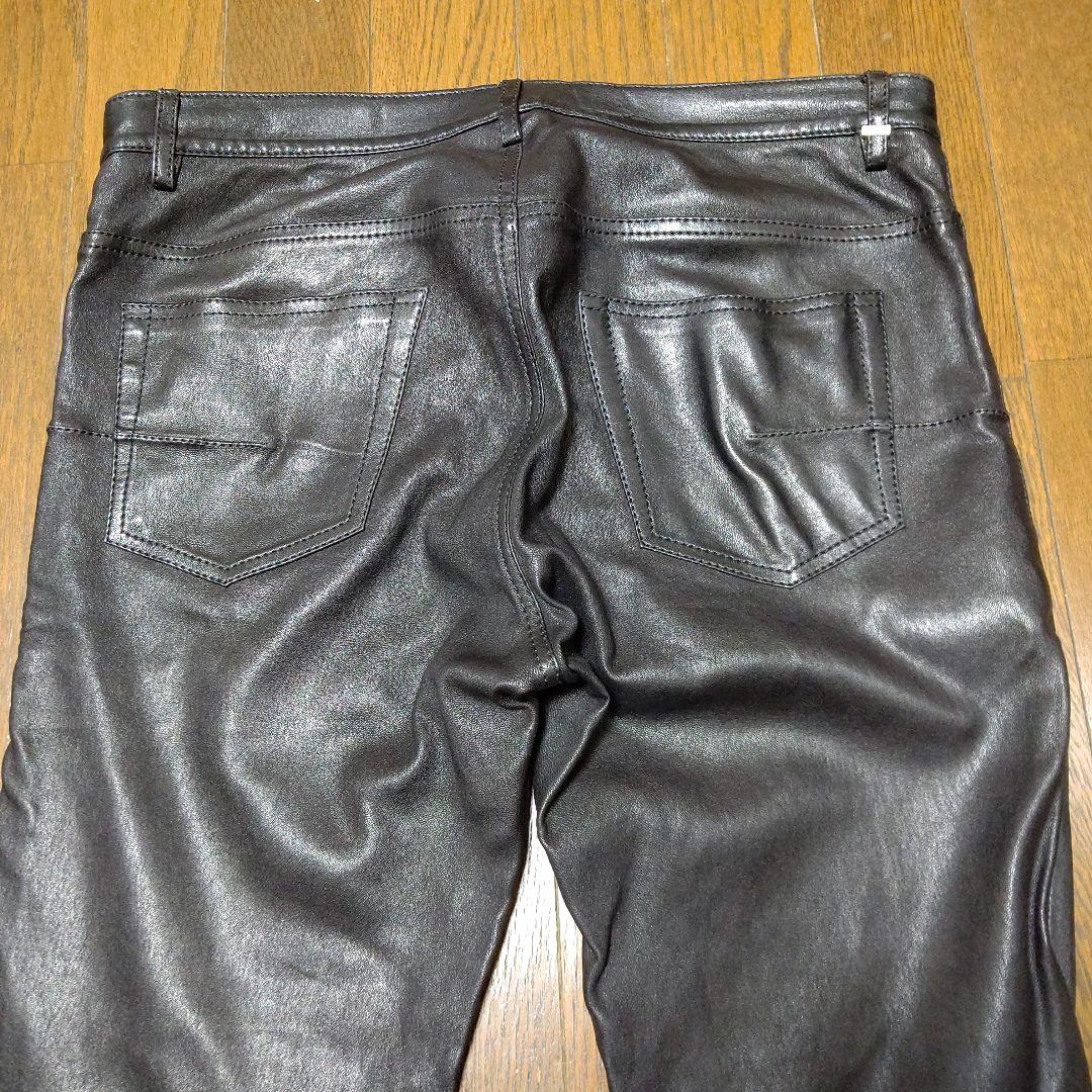 最終的値下げ羊革レザーパンツ検メンズ衣料革パンDiorHomme2012AW