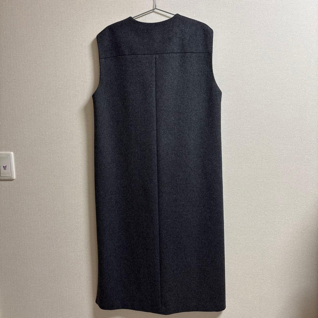 セオリーリュクス　美品　ノースリーブロングワンピース グレー　ウール　38号
