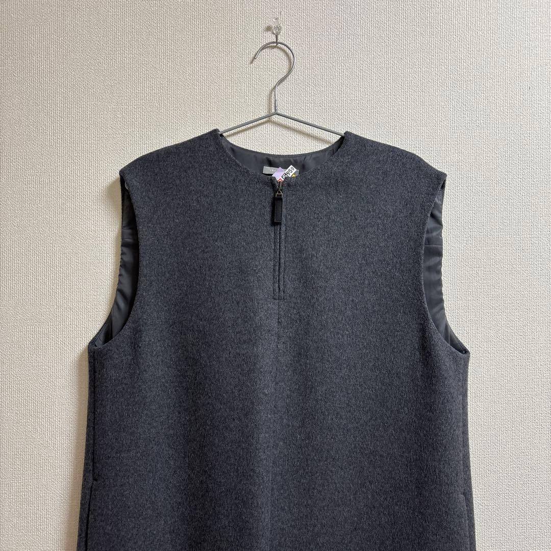 セオリーリュクス　美品　ノースリーブロングワンピース グレー　ウール　38号